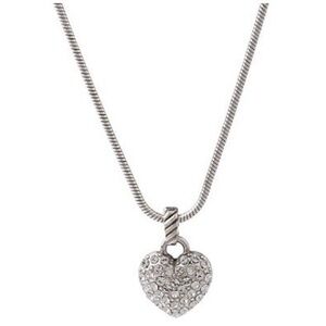 Brighton silver and inset crystal Sacred Heart Necklace with‎ Reversible Pendant